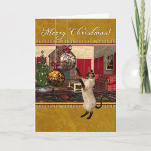Siamese Cat - God jul Helgkort