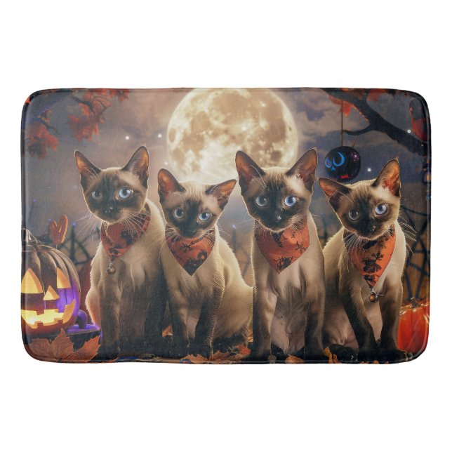Siamese Cat Halloween Spooky Badrumsmatta (Framsidan)