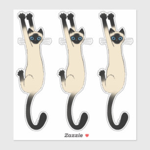 Siamese Cat Hanging on Funny Cat Stickers Klistermärken