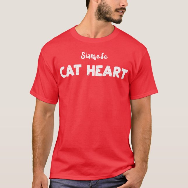 Siamese Cat Heart Cats T Shirt (Framsida)