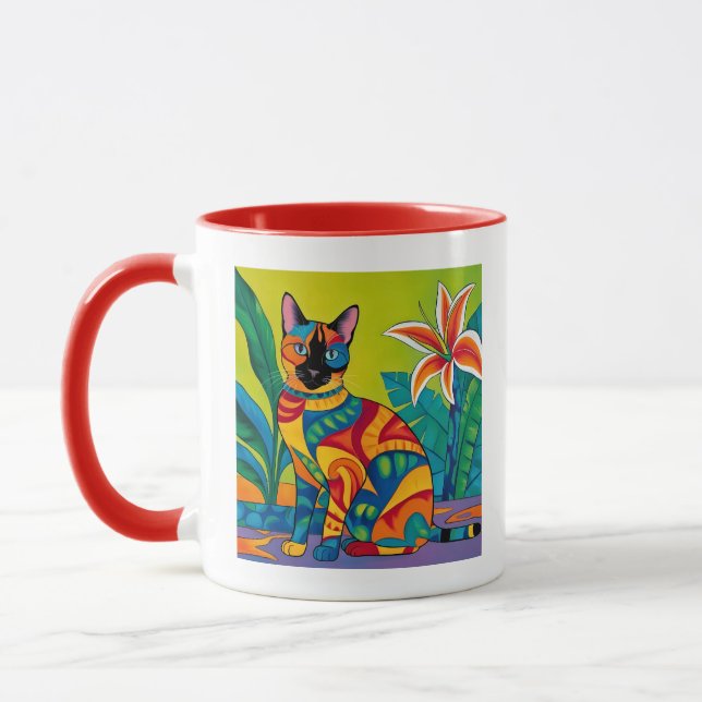 Siamese Cat i en tropisk Garden Mugg (Vänster)