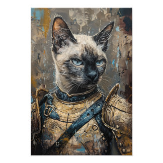 Siamese Cat in Armor Fototryck