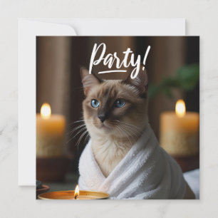 Siamese Cat in Spa PARTY-inbjudan Inbjudningar