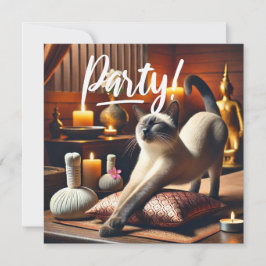 Siamese Cat in Spa PARTY-inbjudan Inbjudningar