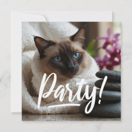 Siamese Cat in Spa PARTY-inbjudan Inbjudningar