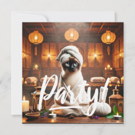 Siamese Cat in Spa PARTY-inbjudan Inbjudningar