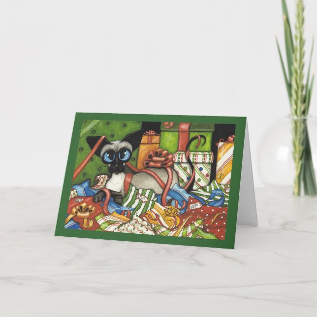 Siamese Cat-julbandet från Bihrle Helgkort (Framsida)