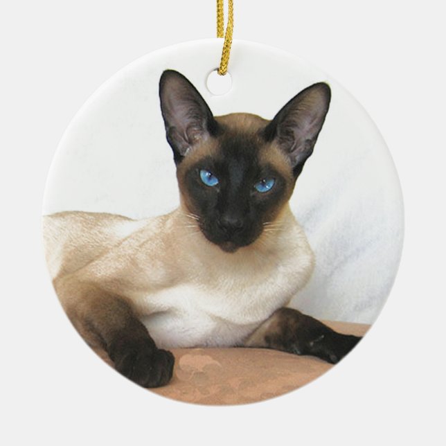Siamese Cat Julgransprydnad Keramik (Framsidan)