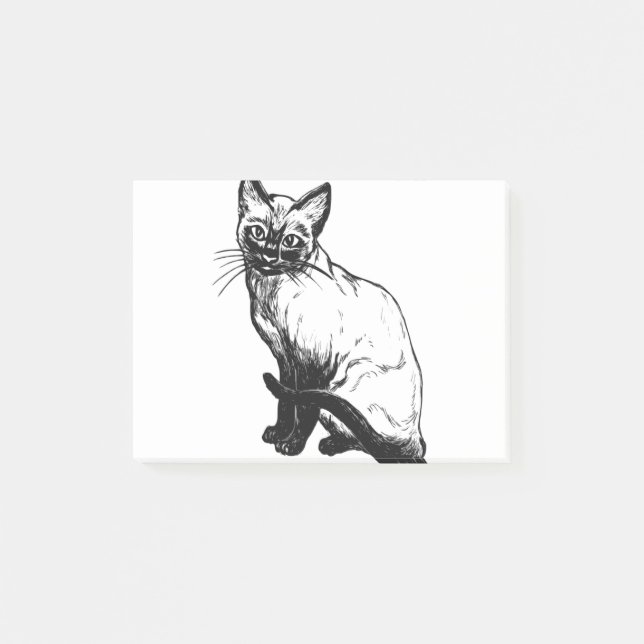 Siamese Cat Kattdjur Pet Sitta Siamese Kattunge Post-it Block (Framsida)