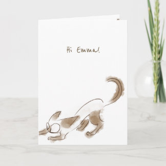 Siamese cat kitten Art Season's Greetings card Helgkort