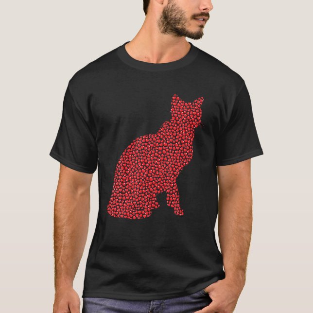 Siamese Cat Lover Heart Shape Siamese Cat Valentin T Shirt (Framsida)