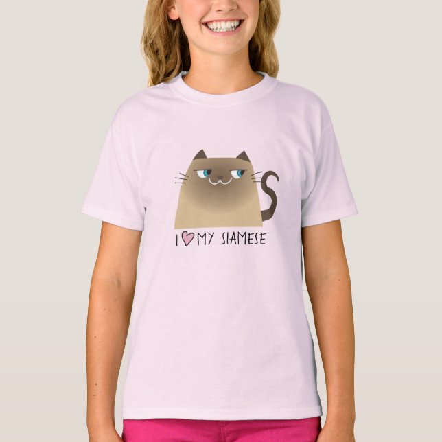 Siamese Cat Lover T Shirt (Framsida)