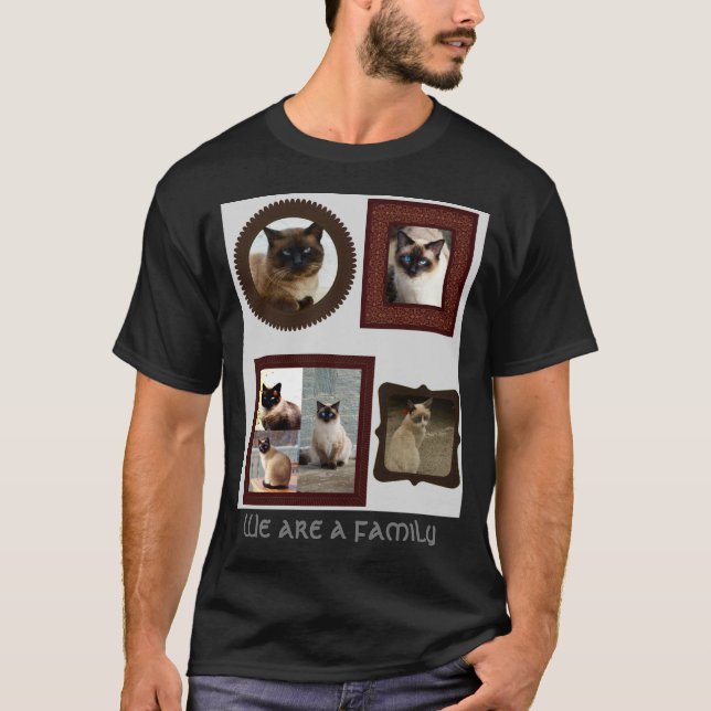 Siamese Cat Lover T-Shirt Vi är en familj (Framsida)