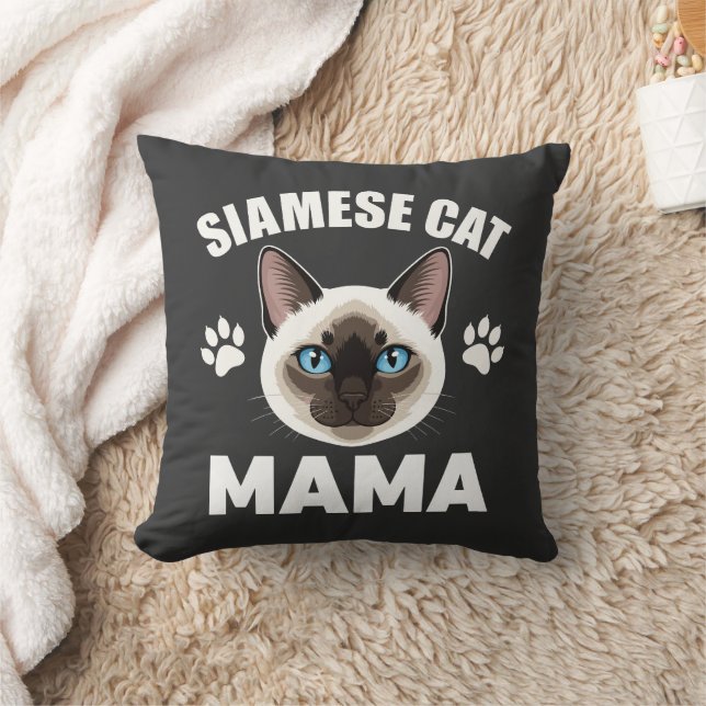 Siamese Cat Mamma Kudde (Filt)