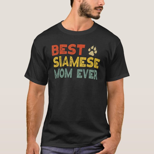 Siamese Cat Mamma Owner Breeder Kitten T Shirt (Framsida)