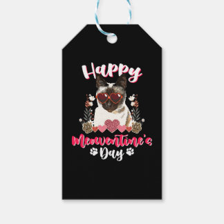 Siamese Cat Meowentines Funny Valentines day Presentetikett