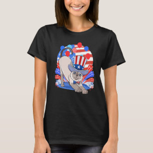 Siamese Cat Merica 4:e juli American Patriotic T Shirt