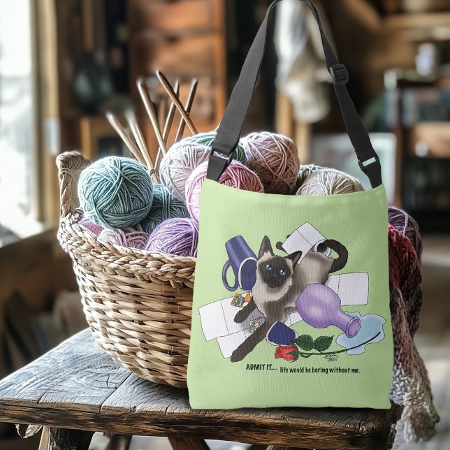 siamese Cat MisChief Funny Axelväska (Skapare uppladdad)