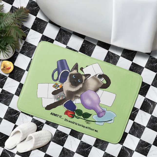 Siamese Cat MisChief Funny Badrumsmatta (Skapare uppladdad)