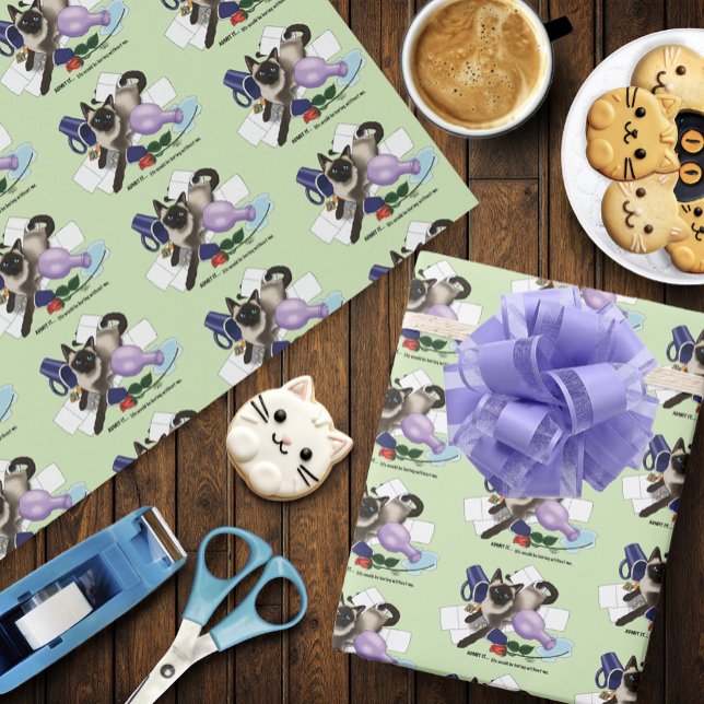 Siamese Cat MisChief Funny Presentpapper (Skapare uppladdad)