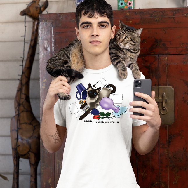 Siamese Cat MisChief Funny T Shirt (Skapare uppladdad)