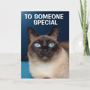 SIAMESE CAT NÅGON SPECIELLT BIRTHDAG-kort Kort