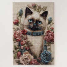 Siamese Cat och Ro Embroidery