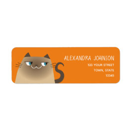 Siamese Cat Orange Returadress Returadress Etikett