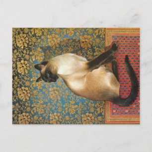 SIAMESE CAT PAINTING VYKORT