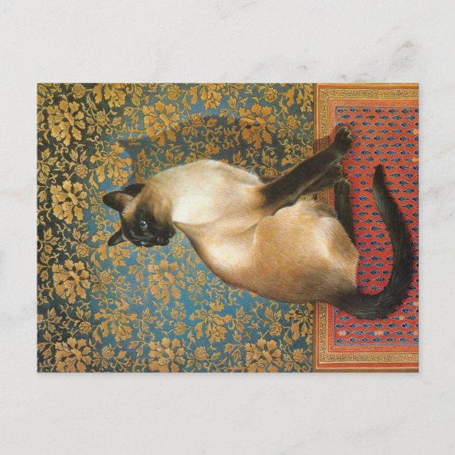 SIAMESE CAT PAINTING VYKORT (Framsida)