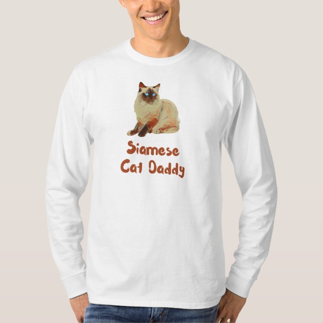 Siamese Cat Pappa T Shirt (Framsida)