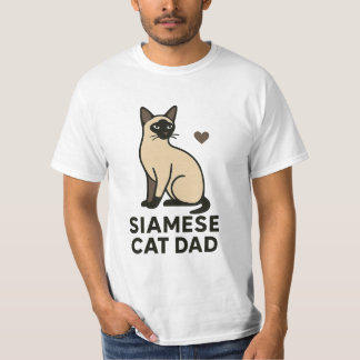 Siamese Cat Pappa T-Shirt | Cute Cat Lover Gift fö
