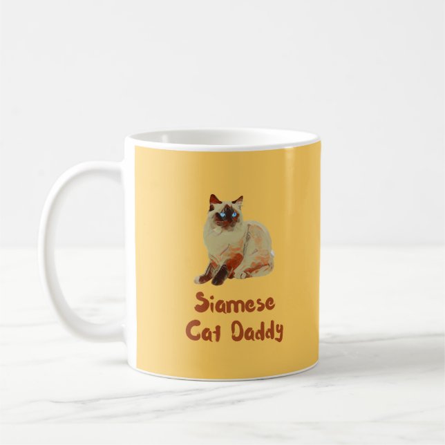 Siamese Cat Pappa T-Shirt Kaffemugg (Vänster)
