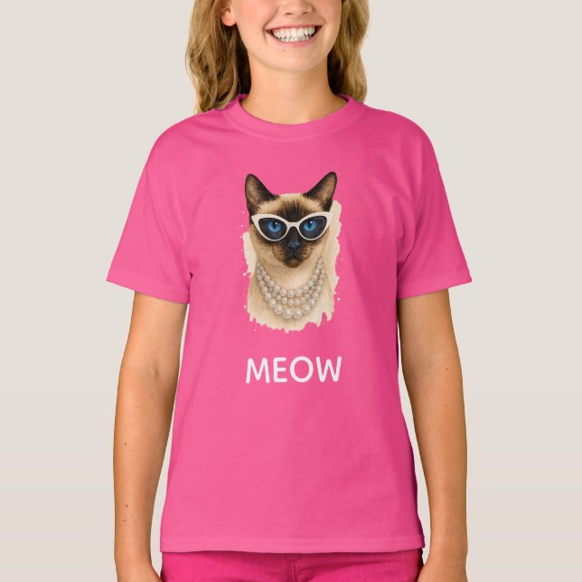 Siamese Cat Party T Shirt (Framsida)