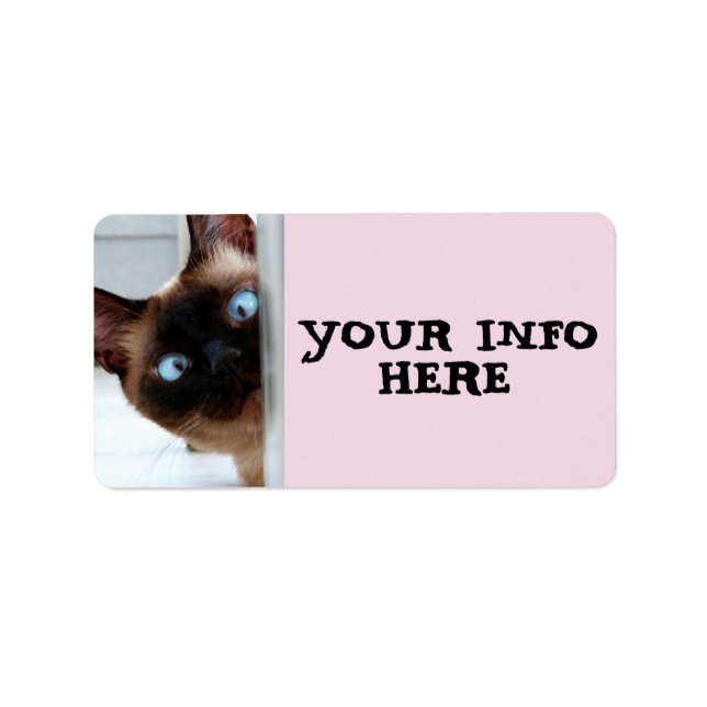 SIAMESE CAT PEEXIS-RETURETIKETTER ADRESSETIKETT (Framsidan)