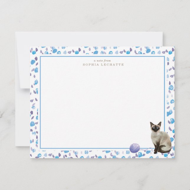 Siamese Cat Personlig Stationery Anteckningskort (Framsida)