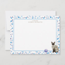 Siamese Cat Personlig Stationery Anteckningskort