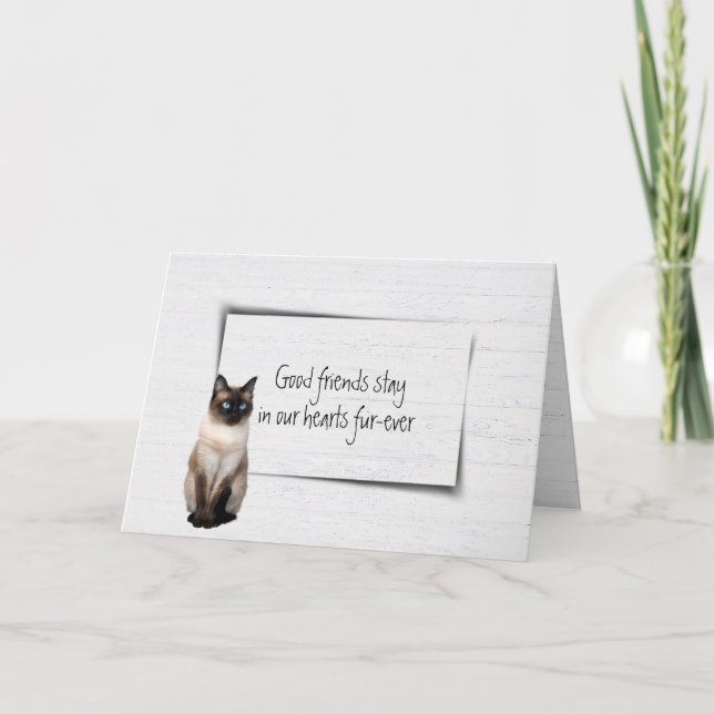 Siamese Cat Pet Loss Sympathy Kort (Framsida)