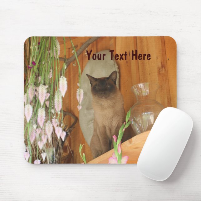 Siamese Cat Posating Animal Photography Mousepad # Musmatta (Med mus)
