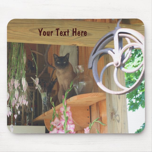 Siamese Cat Posating Animal Photography Mousepad # Musmatta (Framsidan)