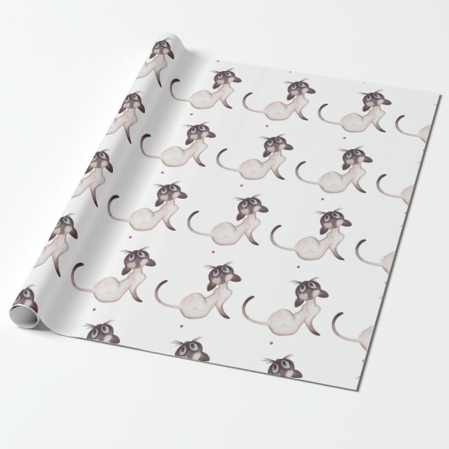 Siamese Cat Presentpapper (Utrullad)