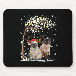 Siamese Cat Reindeer Hat Santa Julgran Funn Musmatta