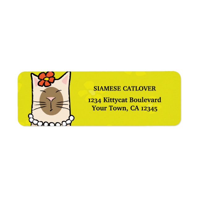 Siamese Cat Returetiketters Returadress Etikett (Framsidan)