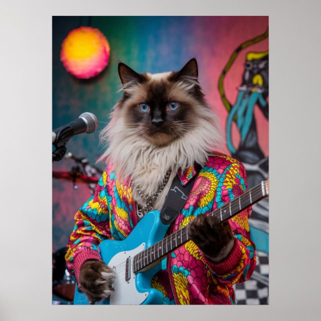 Siamese Cat Rocker Poster (Framsidan)