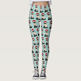 Siamese Cat Santa Funny jul-Helgdag Leggings