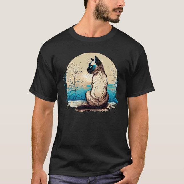 Siamese cat seal point siamese yoga postures t shirt (Framsida)