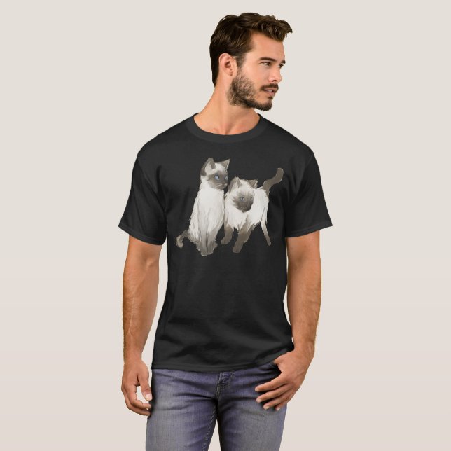 Siamese Cat Shirt - Gift for Cat Lovers T Shirt (Hel framsida)