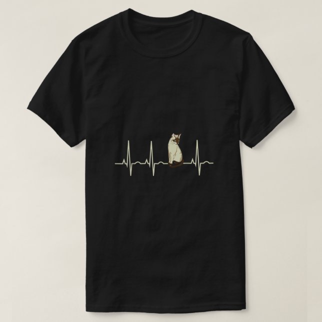 Siamese Cat Shirt Siamese Cat Heartslag Gift T Shirt (Design framsida)