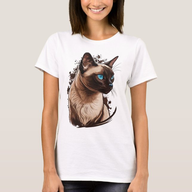 Siamese Cat T Shirt (Framsida)
