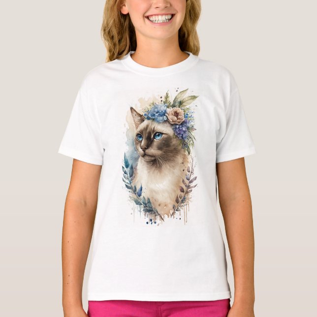 Siamese Cat T Shirt (Framsida)